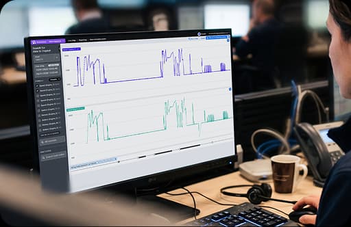 Reporting dashboard showing mileage and fault-code trend charts